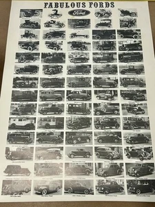 "Póster vintage de autos Ford 25""x18""" - Imagen 1 de 6