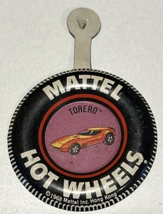 Botón de metal vintage Hot Wheels Torero Redline Era Collector - Imagen 1 de 6