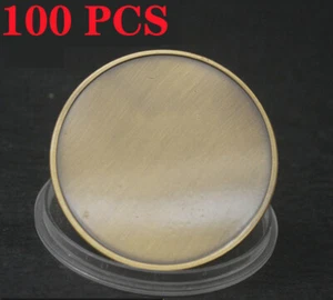 100Pcs Blank Brass Challenge Coin Commemorative Collection Laser Engravable 40mm - Picture 1 of 4