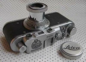Leica II D Panzerkampf copy chrome in leather case (FED-Zorki copy) - Picture 1 of 3