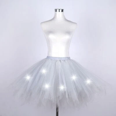 Adulto Mujeres Tul TUTU Falda Pettiskirt Ballet Baile Vestido Enagua 4 Capas Foto 1 de 4