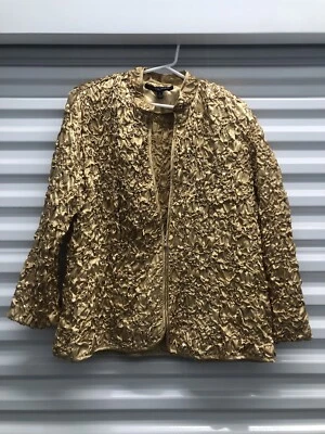 Chaqueta con cremallera de lentejuelas doradas Addressing Woman Foto 1 de 4