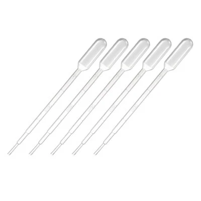 20 Pcs 1ml Disposable Pasteur Pipettes Liquid Drop Droppers Graduated 144mm Long - Image 1 of 3