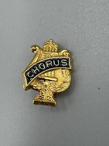 Vintage Brosche goldfarben Chor singend Anstecknadel - Bild 1 von 3