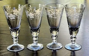 4 RARE ANTIQUE 1950's SOVIET VODKA URAL CRYSTAL SHOT GLASSES LAFITNIK / ЛАФИТНИК - Picture 1 of 16
