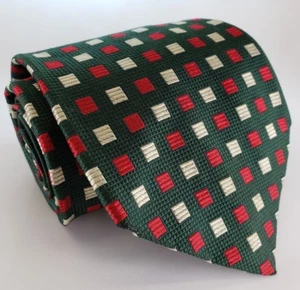 GAP PREMIUM 56L grün, silber & rot geometrisch Vintage Seide Herren Krawatte hergestellt in den USA - Bild 1 von 5