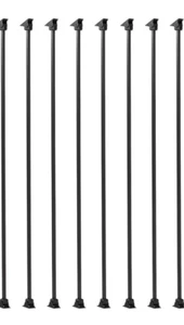 Caja de 8 balaustres de hierro negro interior escalera barandilla husillos totalmente nuevos - Imagen 1 de 4