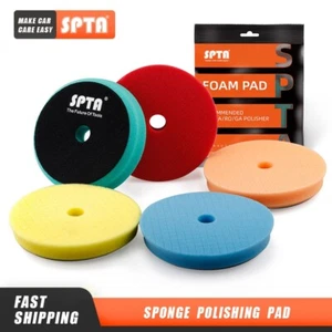 SPTA 5Pcs 5 Inch 125mm Compound Foam Polishing Pads For Orbital Buffer Polisher - Picture 1 of 8