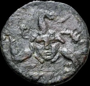 Augustus Æ 23mm of Panormus,Sicily. Cr AD 7-14.Triskeles with Gorgoneion. Rare  - Picture 1 of 2