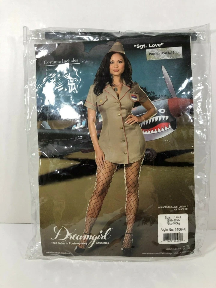 Sexy Disfraz de Halloween Dreamgirl SGT. Love 1X/2X Nuevo en Paquete Foto 1 de 4
