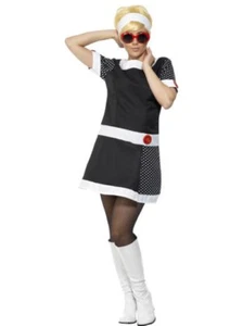3pc Mod Chic 60's Go-Go Dancer Jackie Kennedy Halloween Costume Adult S 4-6 - Picture 1 of 2