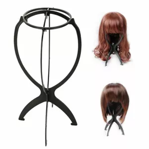 Black Wig Display Stand Mannequin Dummy Head Hat Cap Shop Holder Storage Folding - Picture 1 of 12