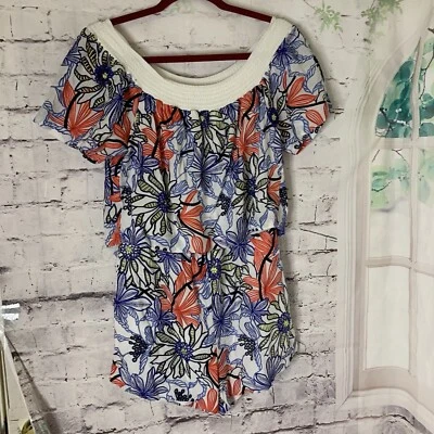 Mono mameluco Parker para mujer talla pequeña blanco bordado floral Foto 1 de 4