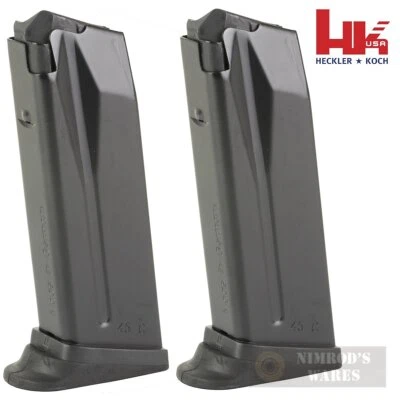 H&K USP45C HK45C .45 ACP 8-Round MAGAZINE 2-PACK Extended 50248621 FAST SHIP - Image 1 of 3