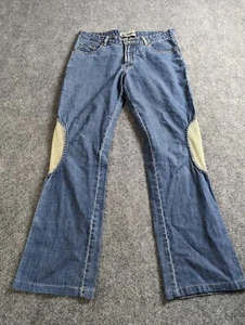 Union Bay Womens OutWear Blue Mesh Knee Jeans Size 7 Medium Wash 30X28 Y2K - Picture 1 of 12