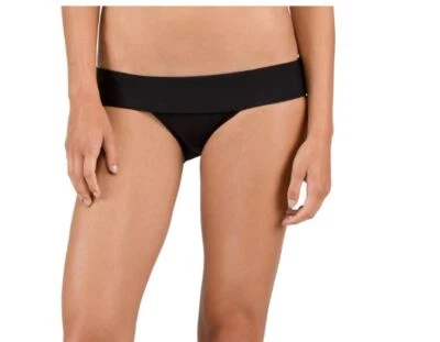 New Volcom Womens Simply  Solid modest Swim Bikini Bottoms O2811700 Black Small - Image 1 of 4