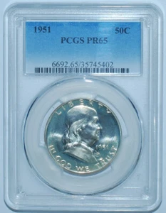 1951 PCGS PR65 Proof Strike Franklin Half Dollar - Picture 1 of 2