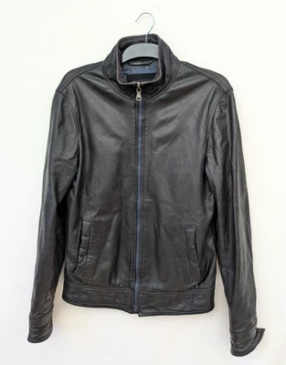 Chaqueta Dolce Gabbana Para Hombre Mediana 100% Cuero Piel de Cordero Motociclista Abrigo Bombardero Talla 48 Foto 1 de 4