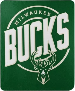 Northwest NBA Milwaukee Bucks Campaign Fleece Throw Blanket New 50" x 60" - Picture 1 of 5