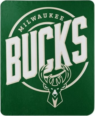 Новое флисовое одеяло Northwest NBA Milwaukee Bucks Campaign 50 x 60 дюймов - Изображение 1 из 4