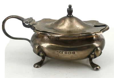 Maceta de mostaza con tapa de plata esterlina Mappin & Webb vintage Birmingham Inglaterra Foto 1 de 4