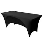 FestiCorp Black Fitted Table Cover for 6 Foot Table - Spandex Massage Lash Bed T