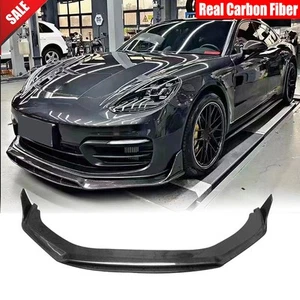 Fit For Porsche Panamera 976 2017-26 Real Carbon Fiber Front Bumper Lip Spoiler - Picture 1 of 16