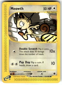 Meowth 121/165 Pokemon TCG Expedition Base Set Regular Card (Near Mint) NM - Picture 1 of 2