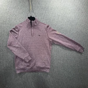 TravisMathew Quarter Zip Pullover Mens Medium Burgundy Golf Kalamazoo CC Patch - Picture 1 of 11