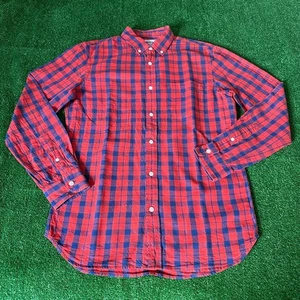 Old Navy Leinenmischung Button Down rot kariert Slim Fit LS The Oxford Hemd Gr. S - Bild 1 von 12