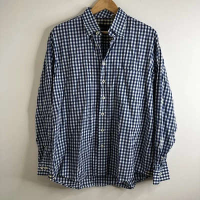 Camisa Mine London Milan Nueva York Para Hombre L Azul Blanco Guinga Cuadros Abotonada Foto 1 de 4