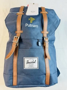 NEW Herschel Retreat Backpack - Fits 15” Laptop - Blue w/ Brown Straps - 19.5L - Picture 1 of 11