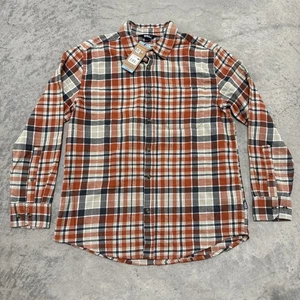 *Neu mit Etikett* Eddie Bauer Herren groß orange kariert Flanell Knopfleiste $ 80 unverbindliche Preisempfehlung des Herstellers - Bild 1 von 13