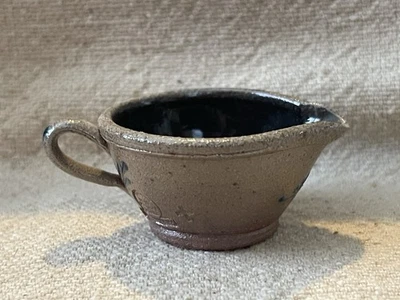 Rowe Pottery 2.5”Cobalt Salt Glaze Mini Batter Bowl W Spout - Image 1 of 4