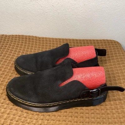 Zapatos de gamuza Dr Doc MARTENS Carlson con honda trasera mula para mujer talla 8 negros Foto 1 de 4