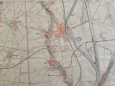 carte ancienne Choisy le Roi gravée sur zinc armée 1887 - Photo 1/4