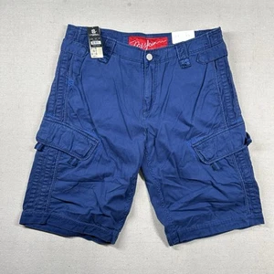 Miskeen Shorts Mens 38 Cargo Baggy Canvas Twill Navy Hip Hop Skater Grunge - Picture 1 of 9