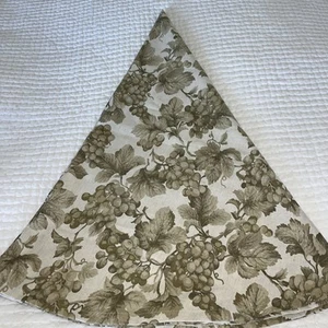Williams Sonoma Grapes Gold Leaf ROUND Tablecloth 70'' Cotton Linen Made Italy - Picture 1 of 7