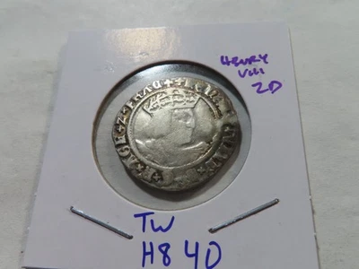 B111 Gran Bretaña Enrique VIII (1509-1547) grañón de plata martillado Foto 1 de 2