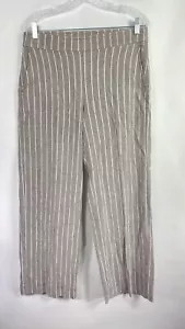 Pantalones chinos Chico's para mujer cintura elástica a rayas mezcla de lino talla 0,5S. - Imagen 1 de 8
