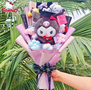 SANRIO KUROMI CINNAMOROLL BOUQUET FLOWERS HELLO KITTY PLUSH RARE ROSES HANDMADE - Picture 1 of 1