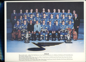 1968-69 ST. LOUIS BLUES TEAM 8X10 PHOTO
