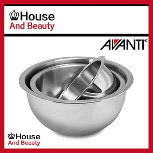 New AVANTI High Quality 3 Piece Deep Stainless Steel Mixing Bowl Set 18/22/26 cm - Foto 1 di 3