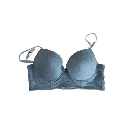 Camiseta Demi Bra Mujer 36C Gris Acolchada Ajustable Ligeramente Forrada  Foto 1 de 4