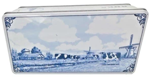 Roka Delfter Käsekeks blau-weiß Blechdose leer Chinoiserie - Bild 1 von 12