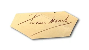 Frederic March taglio pagina firmato a mano JSA COA autografo attore niente di sacro - Foto 1 di 3