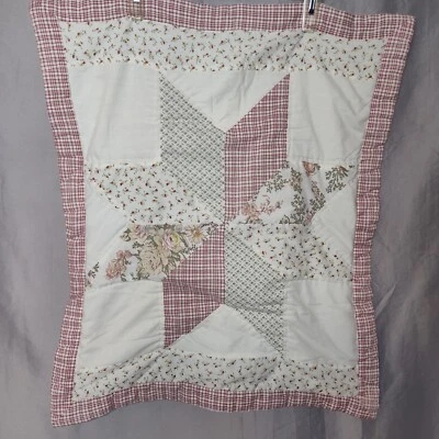 Francés País Shabby Chic Almohada Acolchada Falsa Rosa Cuadros Flores Acento Decoración  Foto 1 de 4