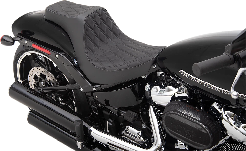 Asiento Drag Predator III diamante negro costura Harley Softail Breakout 18-22 Foto 1 de 1