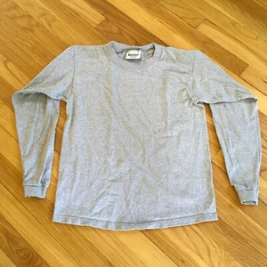VTG 80s Identity Sportswear USA LS T-Shirt XL Kids Blank Heavy Cotton Rayon Gray - Picture 1 of 11