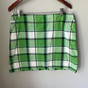 Loudmouth Ladies Skort Women 10 Green Plaid Side Zip Golf Tennis Pickleball - Picture 1 of 9